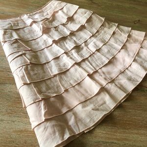 Blush Anthropologie ruffled skirt